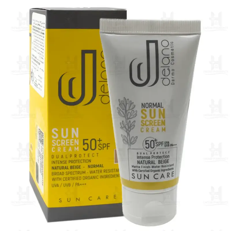 کرم ضد آفتاب پوست معمولی حاوی SPF50 دلانو 50 میلی لیتر