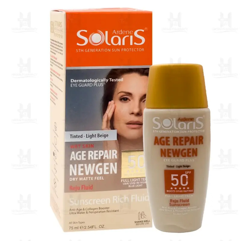 فلوئید ضد آفتاب SPF50 سولاریس ایج ریپیر نیوژن آردن 75 میلی لیتر