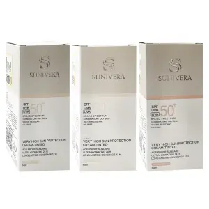 کرم ضد آفتاب رنگی SPF50 پوست چرب و مختلط سانیورا 50 میلی لیتر