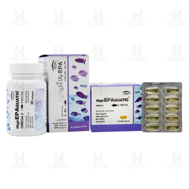 کپسول روغن ماهی حاوی EPA بالا آکواتیک کارن 30 عددی