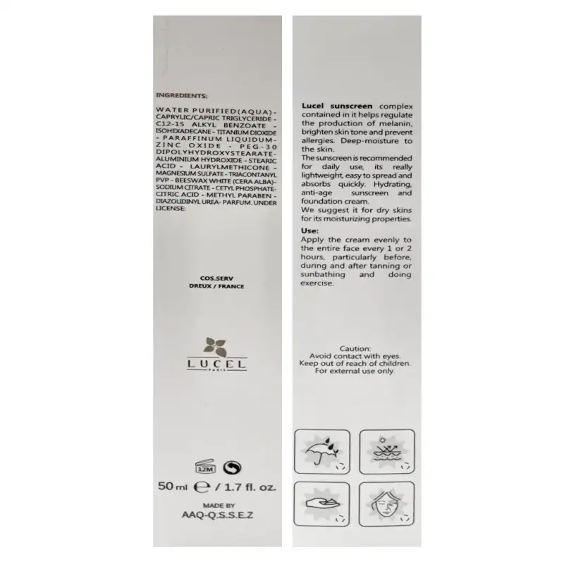 کرم ضد آفتاب پوست خشک و نرمال SPF+50 لوسل 50 میلی لیتر
