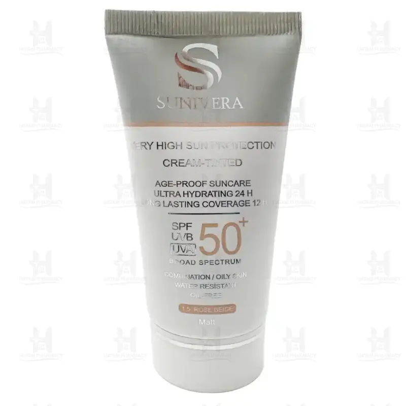 کرم ضد آفتاب رنگی SPF50 پوست چرب و مختلط سانیورا 50 میلی لیتر