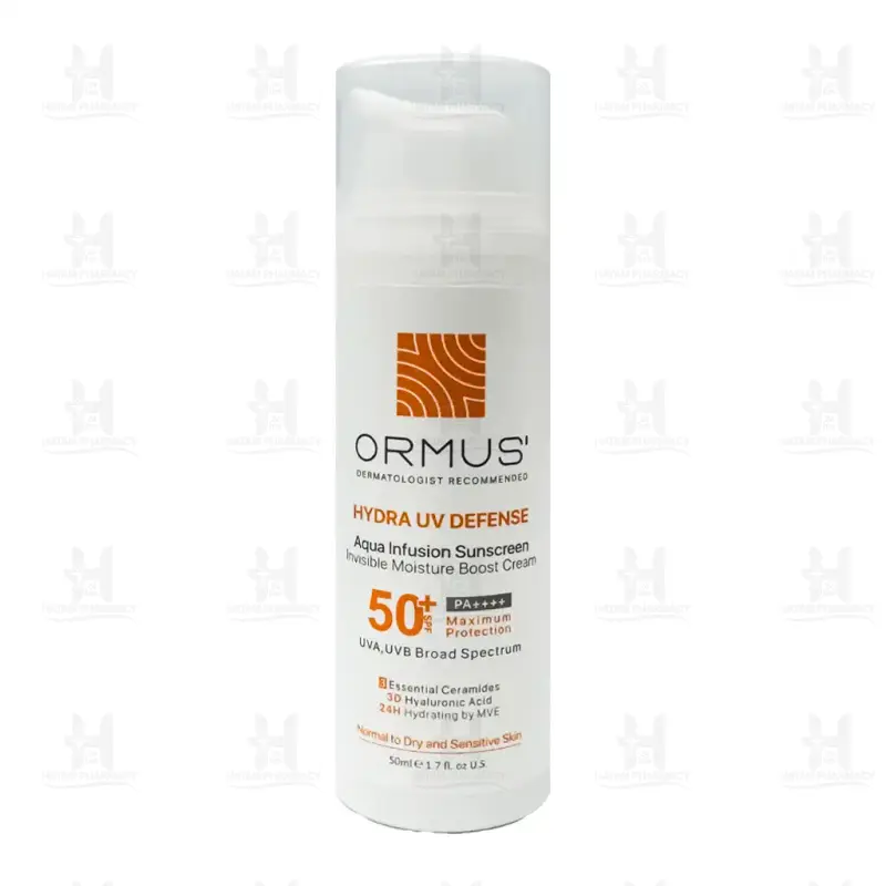 کرم ضد آفتاب SPF50 پوست خشک و حساس اورموس 50 میلی لیتر