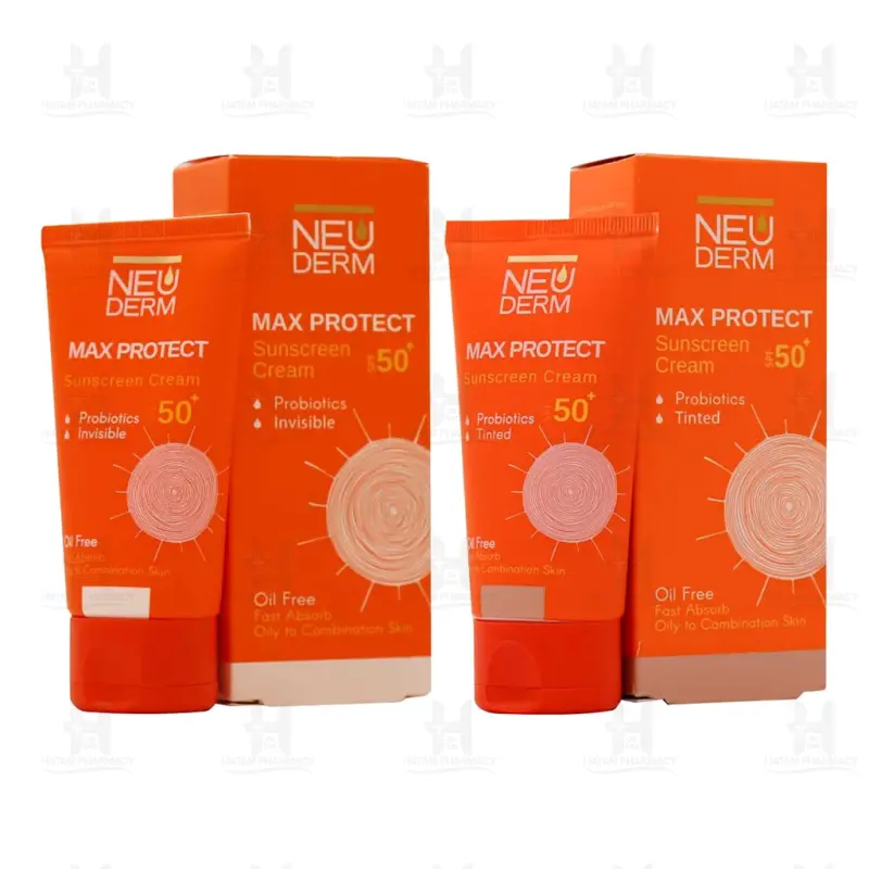کرم ضد آفتاب پوست چرب SPF50 مکس پروتکت نئودرم 50 میلی لیتر