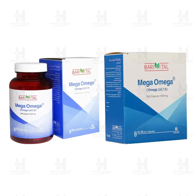 سافت ژل مگا امگا 1000 میلی گرم 9 7 6 3 باریویتال