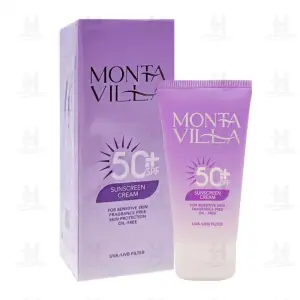 کرم ضد آفتاب بی‌رنگ SPF50 پوست حساس مونتا ویلا 50 میلی لیتر