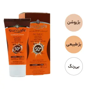 کرم ضد آفتاب فاقد چربی SPF50 پوست چرب و آکنه ای سان سیف 50 ميلی لیتر