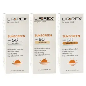 کرم ضد آفتاب SPF50 لیپورکس پوست خشک و حساس 40 میلی لیتر