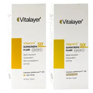 فلوئید ضد آفتاب رنگی SPF50 حاوی ویتامین C ویتالیر 50 میلی لیتر