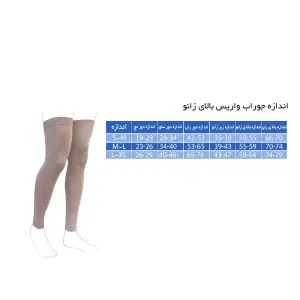 جوراب واریس BF بدون کفه بالای زانو ورنا