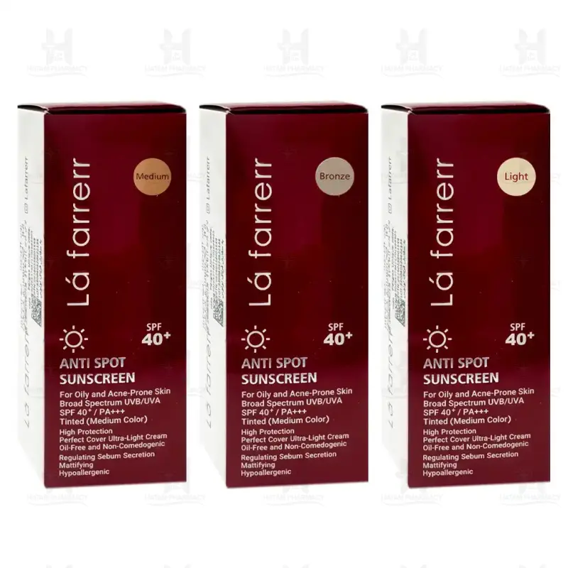 کرم ضد آفتاب و ضد لک رنگی SPF40 پوست چرب لافارر 40 میلی لیتر