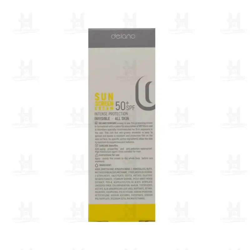 کرم ضد آفتاب انواع پوست حاوی SPF50 دلانو 50 میلی لیتر
