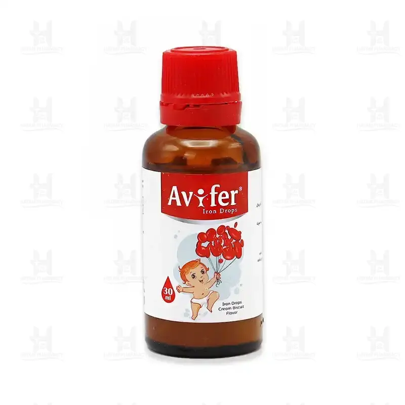 قطره آهن آویفر آویوال با طعم کرم و بیسکوییت 30 میلی لیتر