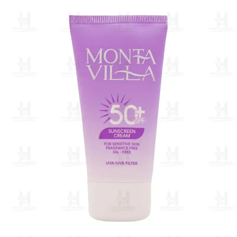 کرم ضد آفتاب بی‌رنگ SPF50 پوست حساس مونتا ویلا 50 میلی لیتر