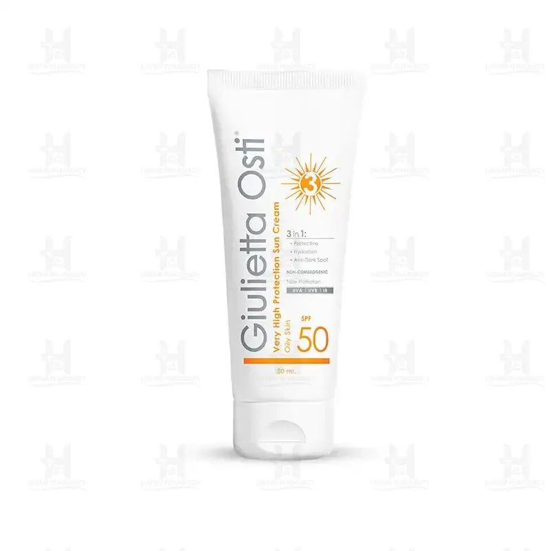 کرم ضد آفتاب بی رنگ SPF 50 مناسب پوست چرب جولیتا استی 50 میل