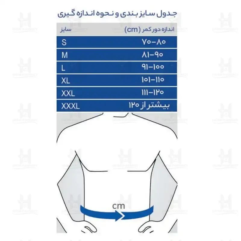 كمربند طبی سخت نئوپرنی پاک سمن لارج