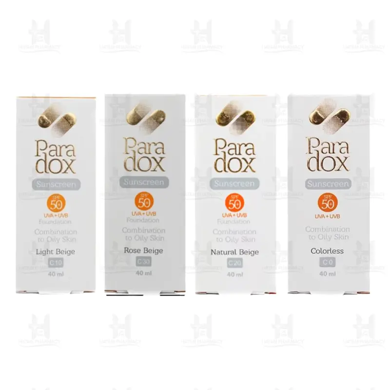 کرم ضد آفتاب +SPF50 مناسب پوست مختلط تا چرب پارادوکس 40 میلی لیتر