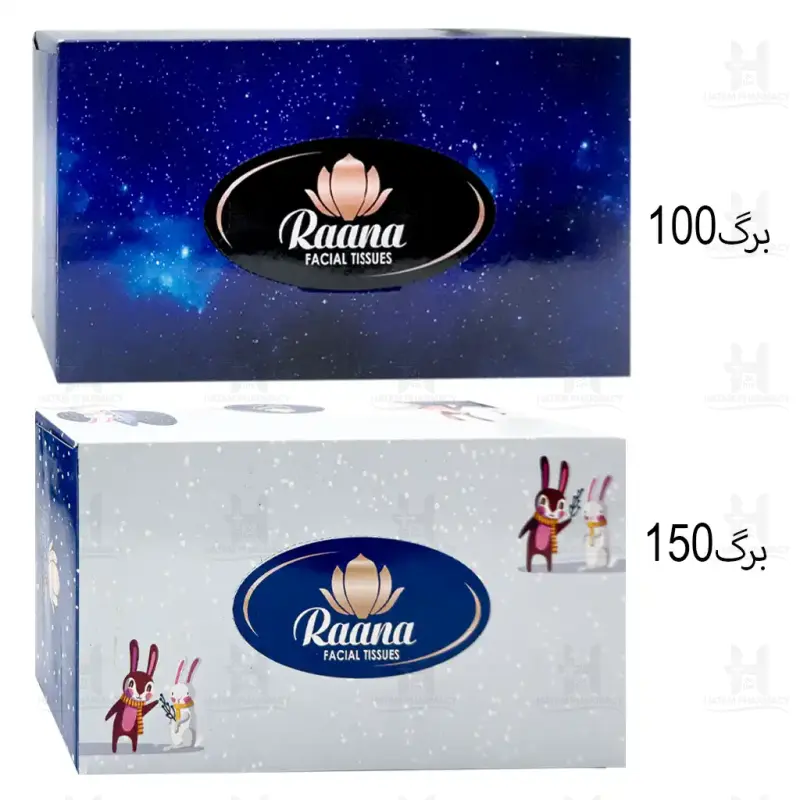 دستمال کاغذی جعبه رعنا دو لایه