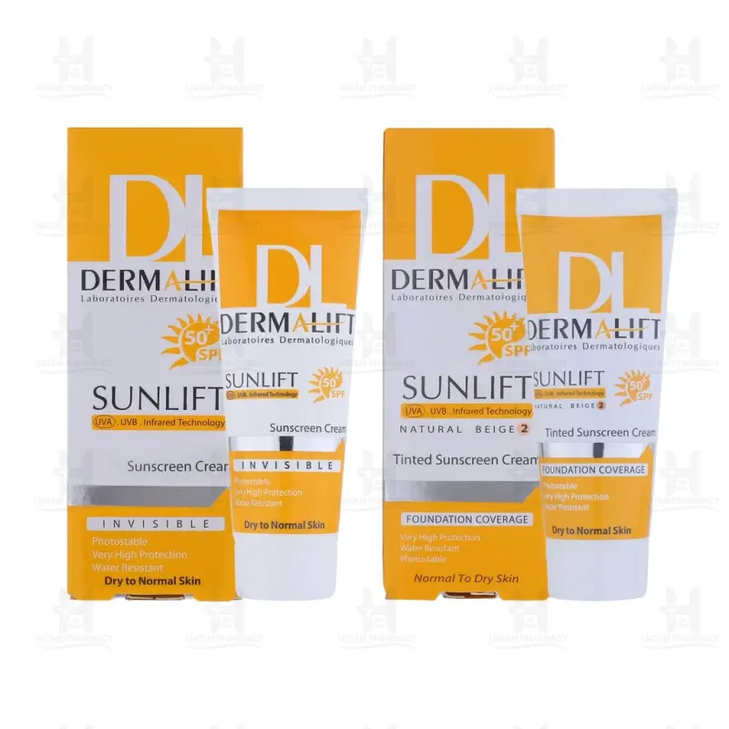 کرم ضد آفتاب حاوی SPF50 پوست خشک سانلیفت درمالیفت 40 میلی لیتر