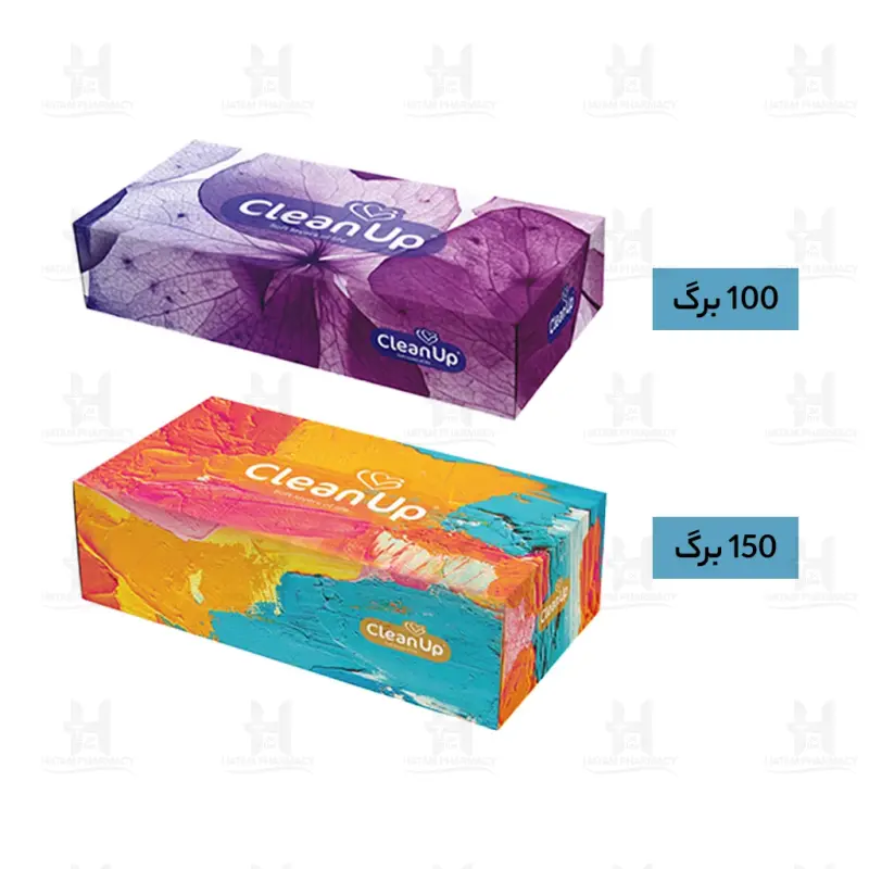 دستمال کاغذی جعبه ای دولایه کلین آپ