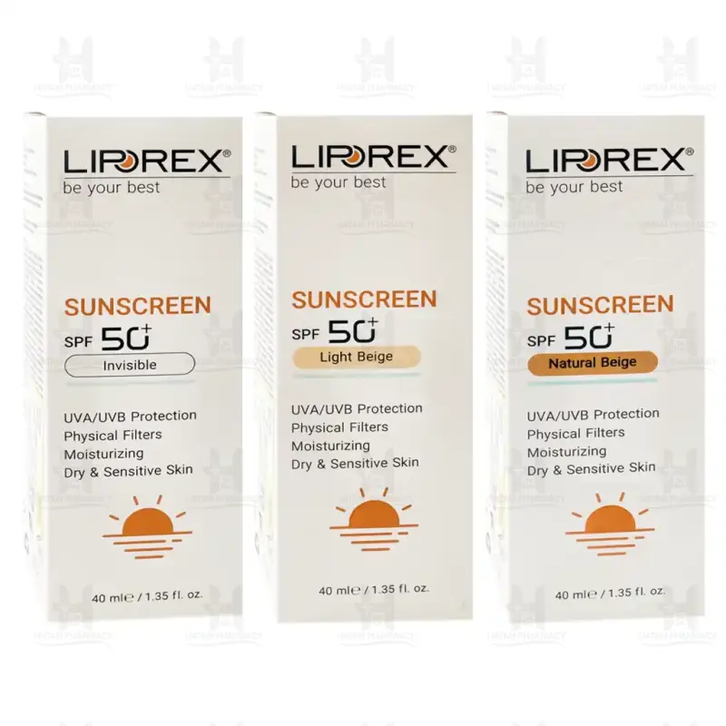 کرم ضد آفتاب SPF50 لیپورکس پوست خشک و حساس 40 میلی لیتر
