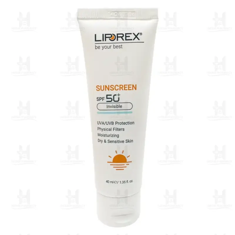 کرم ضد آفتاب SPF50 لیپورکس پوست خشک و حساس 40 میلی لیتر