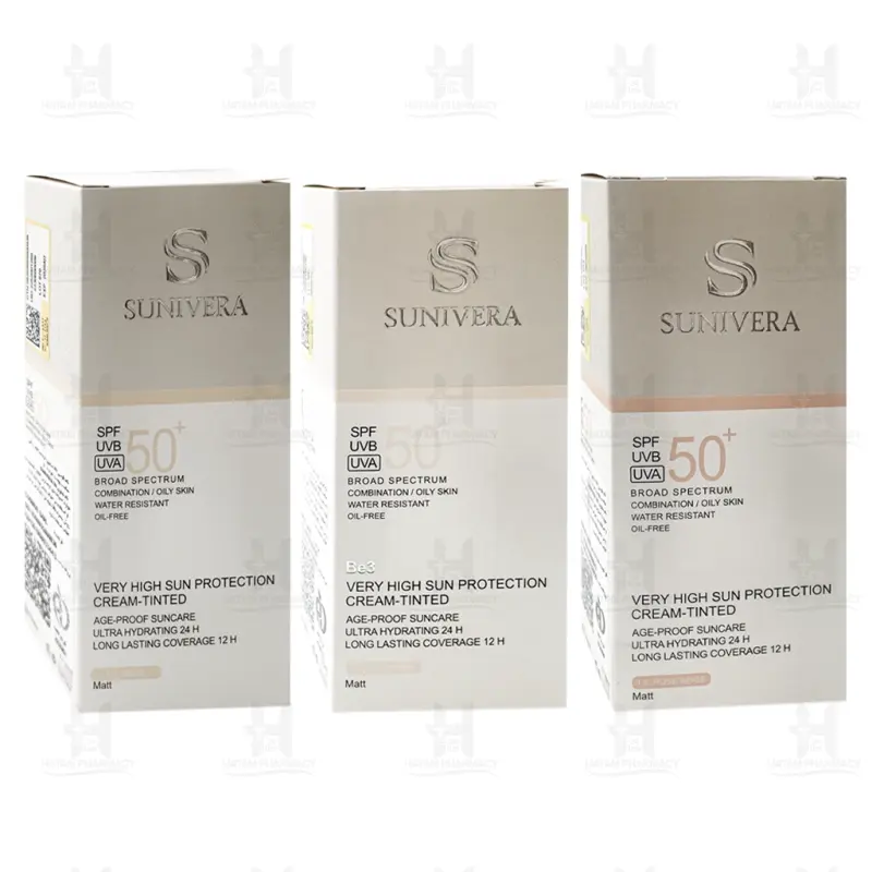 کرم ضد آفتاب رنگی SPF50 پوست چرب و مختلط سانیورا 50 میلی لیتر