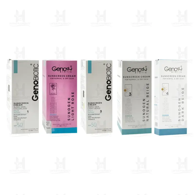 کرم ضد آفتاب پوست خشک حاوی SPF50 ژنوبایوتیک 50 میلی لیتر