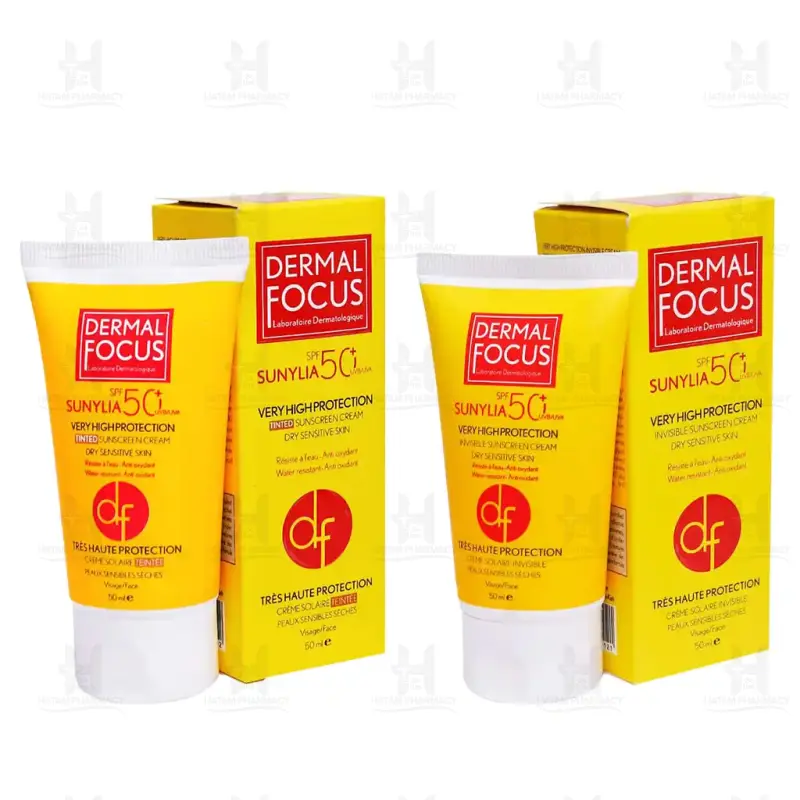 کرم ضد آفتاب پوست خشک حاوی SPF50 سانیلیا درمال فوکوس 50 میلی لیتر