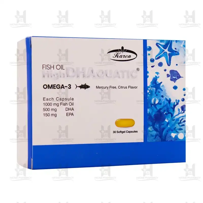 کپسول نرم امگا 3 dha بالا آکواتیک کارن 30 عددی