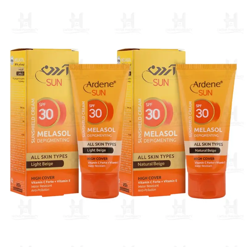 کرم ضد آفتاب روشن کننده حاوی SPF30 ملاسول آردن 50 میلی لیتر