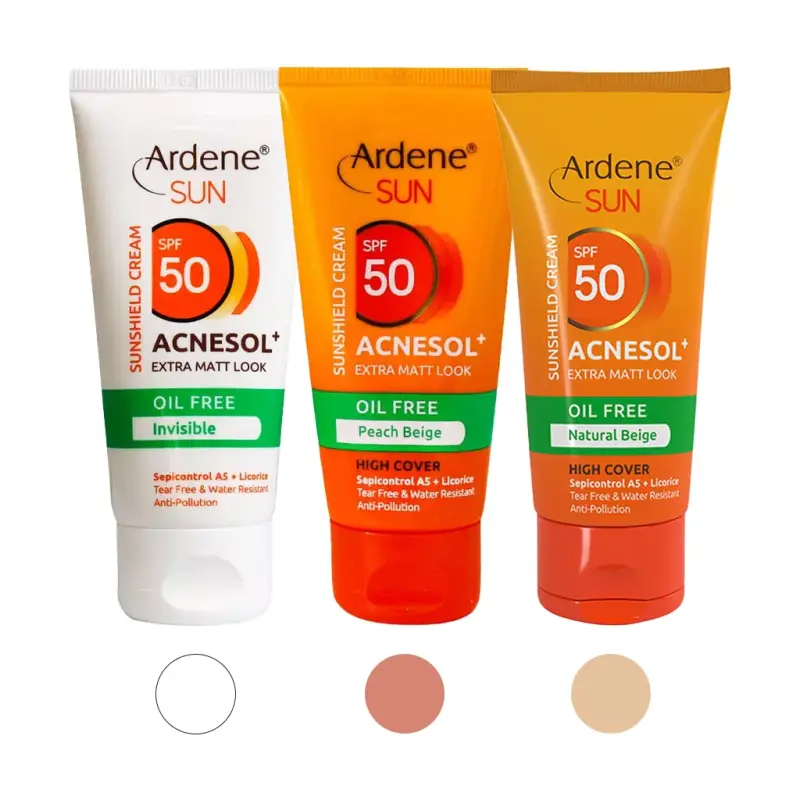 کرم ضد آفتاب پوست چرب حاوی SPF50 آکنه سول آردن 50 میلی لیتر
