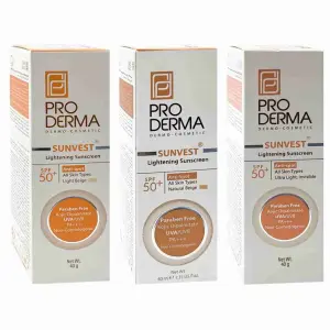 ضد آفتاب و روشن کننده لک پوست +SPF50 سان وست پرودرما 40 میلی لیتر