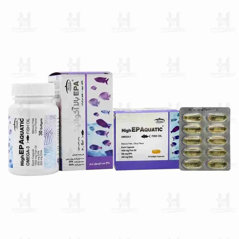کپسول روغن ماهی حاوی EPA بالا آکواتیک کارن 30 عددی